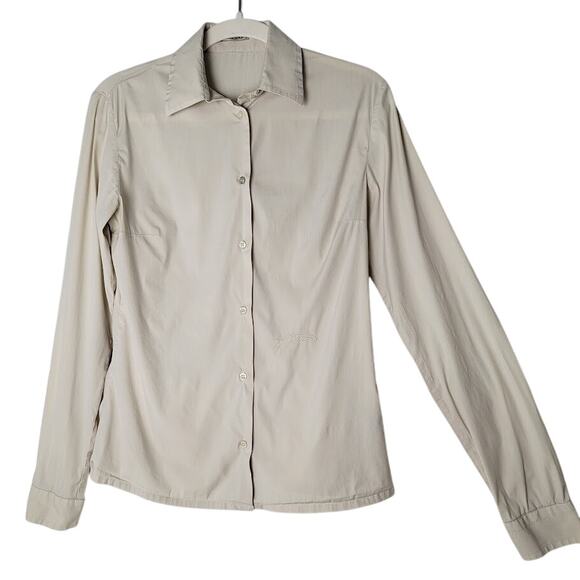 Italian-Made Button-Down Blouse Cream M Classic Capsule Jeckerson Quiet Luxury - Picture 1 of 10